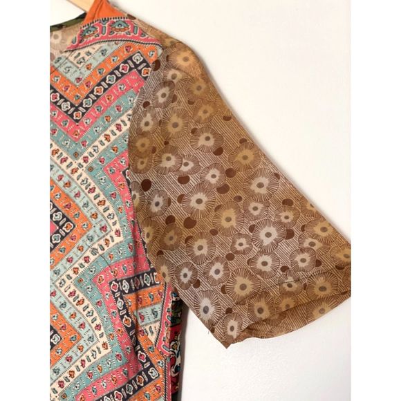 TINY Anthropologie Mixed Print Boho Floral Dress Size XS- Small b142 - Picture 5 of 12